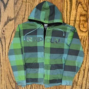 Y2K Rip Curl Surf Faux Fur Lined Hoodie Jacket